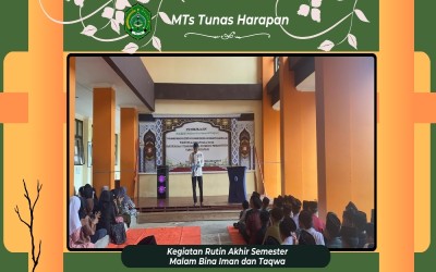 Kegiatan Malam Bina Iman dan Taqwa di MTsS Tunas Harapan Tembilahan